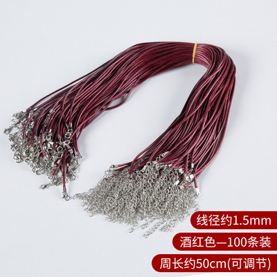 10 kom/lot promjera 1,5/2 mm ogrlica od prave kožne uzice s kopčom, podesivo pleteno uže za DIY ogrlicu, izradu nakita