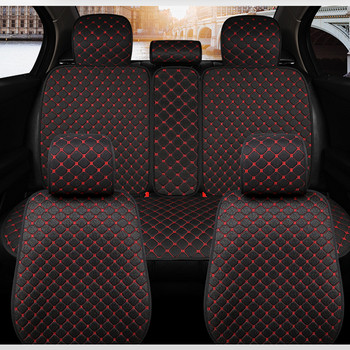 Κάλυμμα καθίσματος αυτοκινήτου από λινάρι Αναπνεύσιμο Plus μεγέθους Προστατευτικό μαξιλαριού αυτοκινήτου για μπροστινό πίσω πίσω κάθισμα Πατάκι με πλάτη που ταιριάζει σε βαν αυτοκινήτου Suv