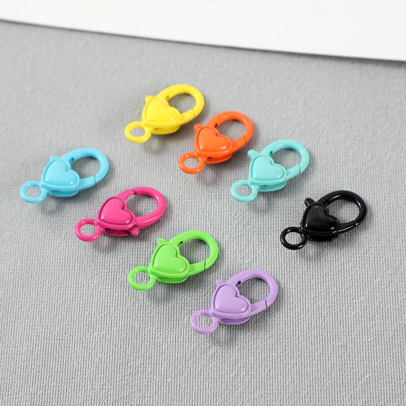 10 kom/lot metalna šarena oslikana kopča gubitnika 14x27 mm jaka ljubavna srca kuke konektor za DIY držač privjeska za ključeve izradu nakita