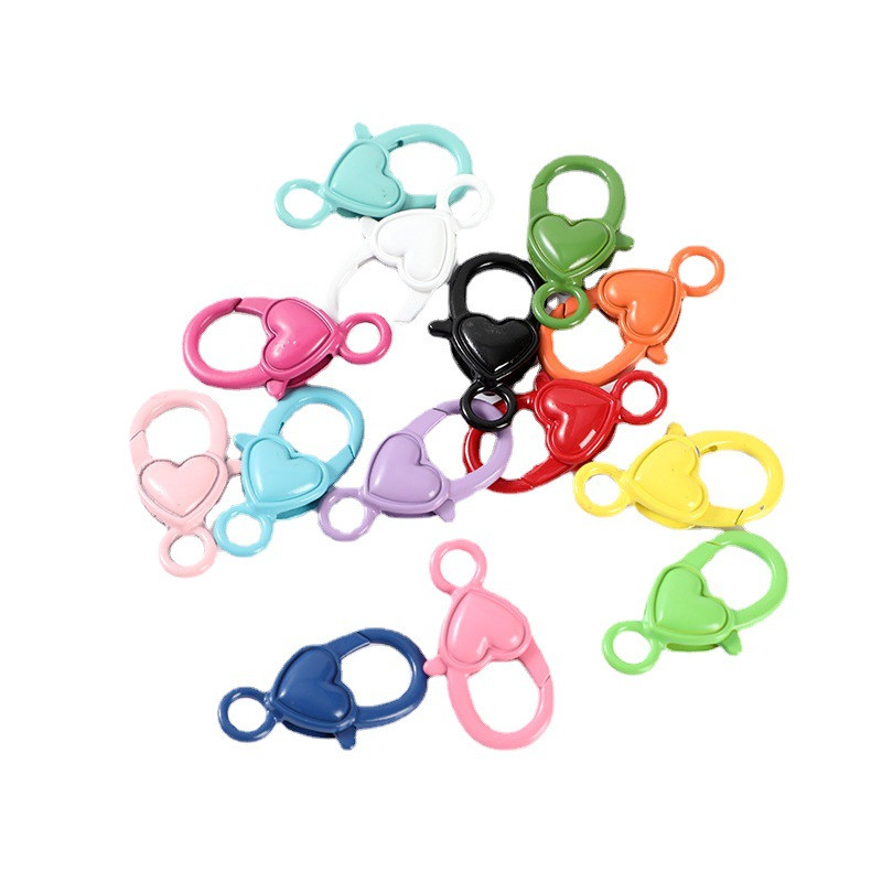 10 kom/lot metalna šarena oslikana kopča gubitnika 14x27 mm jaka ljubavna srca kuke konektor za DIY držač privjeska za ključeve izradu nakita