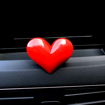 Εξαιρετικό άρωμα αυτοκινήτου με κόκκινη καρδιά Υπέροχο πολύχρωμο πλαστικό αποσμητικό αυτοκινήτου με καρδιά Διακοσμητικό κλιπ αρώματος