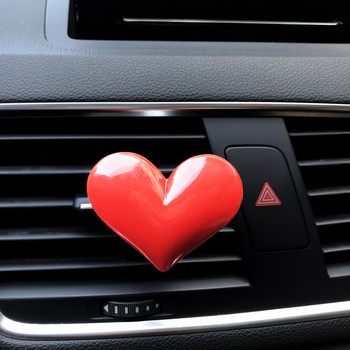 Εξαιρετικό άρωμα αυτοκινήτου με κόκκινη καρδιά Υπέροχο πολύχρωμο πλαστικό αποσμητικό αυτοκινήτου με καρδιά Διακοσμητικό κλιπ αρώματος