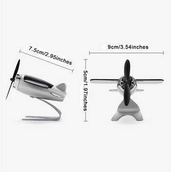 Освежител за въздух в самолет за кола с 10 стикера без аромат, неплъзгаща се подложка от сплав от слънчева енергия, въртящо се табло за управление на самолет, плътен декор за кола