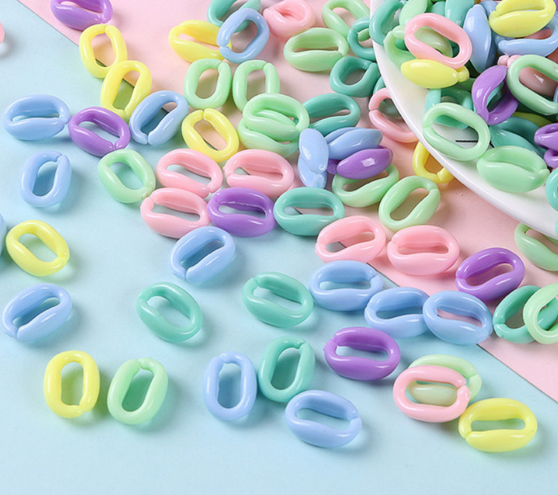 50 kom/lot 11x16 mm mješovitih boja Plastični ovalni konektor otvorenog lanca za DIY akrilnu narukvicu, ogrlicu Izrada nakita