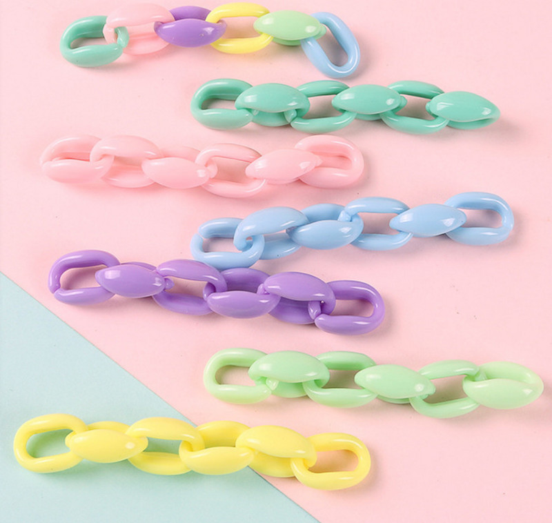 50 kom/lot 11x16 mm mješovitih boja Plastični ovalni konektor otvorenog lanca za DIY akrilnu narukvicu, ogrlicu Izrada nakita