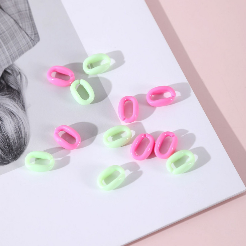 50 kom/lot 11x16 mm mješovitih boja Plastični ovalni konektor otvorenog lanca za DIY akrilnu narukvicu, ogrlicu Izrada nakita