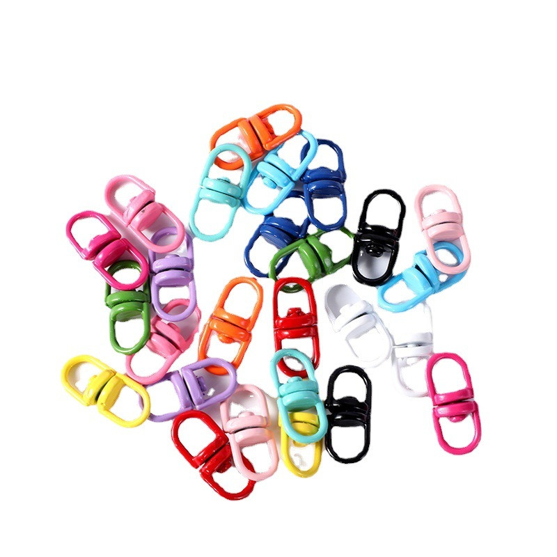 10 kom/lot Metalni obojani razdvojeni privjesak za ključeve Okretna kopča s jastogom, konektor za torbu, remen, lančići za pse Nalaz za izradu nakita DIY