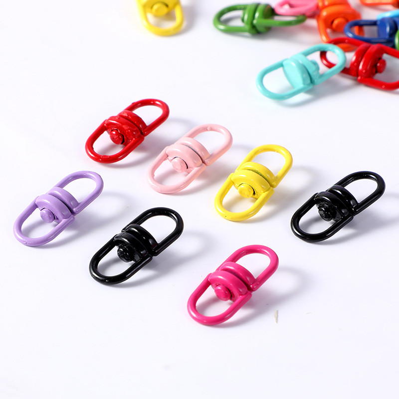 10 kom/lot Metalni obojani razdvojeni privjesak za ključeve Okretna kopča s jastogom, konektor za torbu, remen, lančići za pse Nalaz za izradu nakita DIY