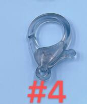 30 vnt. / partijoje 15x25 mm saldainių spalvos permatomos plastikinės užsegimo kabliukų galo jungtis, skirta „pasidaryk pats“ apyrankių karolių papuošalų priedams