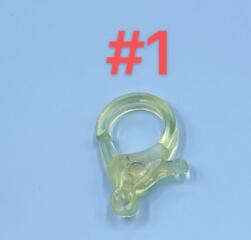 30 vnt. / partijoje 15x25 mm saldainių spalvos permatomos plastikinės užsegimo kabliukų galo jungtis, skirta „pasidaryk pats“ apyrankių karolių papuošalų priedams