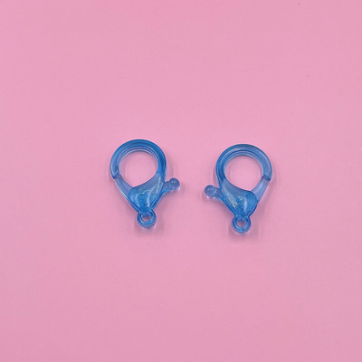 30 vnt. / partijoje 15x25 mm saldainių spalvos permatomos plastikinės užsegimo kabliukų galo jungtis, skirta „pasidaryk pats“ apyrankių karolių papuošalų priedams