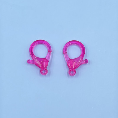 30 vnt. / partijoje 15x25 mm saldainių spalvos permatomos plastikinės užsegimo kabliukų galo jungtis, skirta „pasidaryk pats“ apyrankių karolių papuošalų priedams