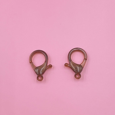 30 vnt. / partijoje 15x25 mm saldainių spalvos permatomos plastikinės užsegimo kabliukų galo jungtis, skirta „pasidaryk pats“ apyrankių karolių papuošalų priedams