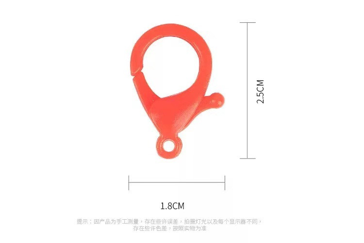 30 vnt. / partijoje 15x25 mm saldainių spalvos permatomos plastikinės užsegimo kabliukų galo jungtis, skirta „pasidaryk pats“ apyrankių karolių papuošalų priedams