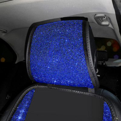 Bling automašīnas sēdekļu pārvalku komplekts, universāls, universāls, universāls automašīnas galvas paliktnis, meitenēm, rombveida auto salons, sēdekļu spilvenu aksesuāri sievietēm