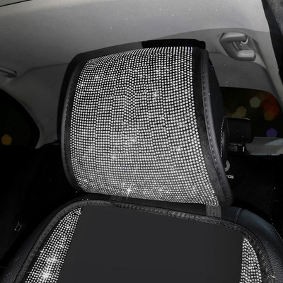 Bling automašīnas sēdekļu pārvalku komplekts, universāls, universāls, universāls automašīnas galvas paliktnis, meitenēm, rombveida auto salons, sēdekļu spilvenu aksesuāri sievietēm