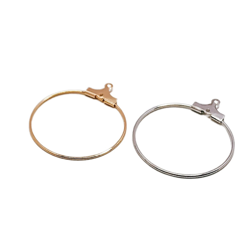 Kapljica za uši Prava zlatna srebrna boja Kružna petlja Privjesak Ogrlica Naušnice Pribor Privjesci Izrada nakita Diy Materijal 8 kom