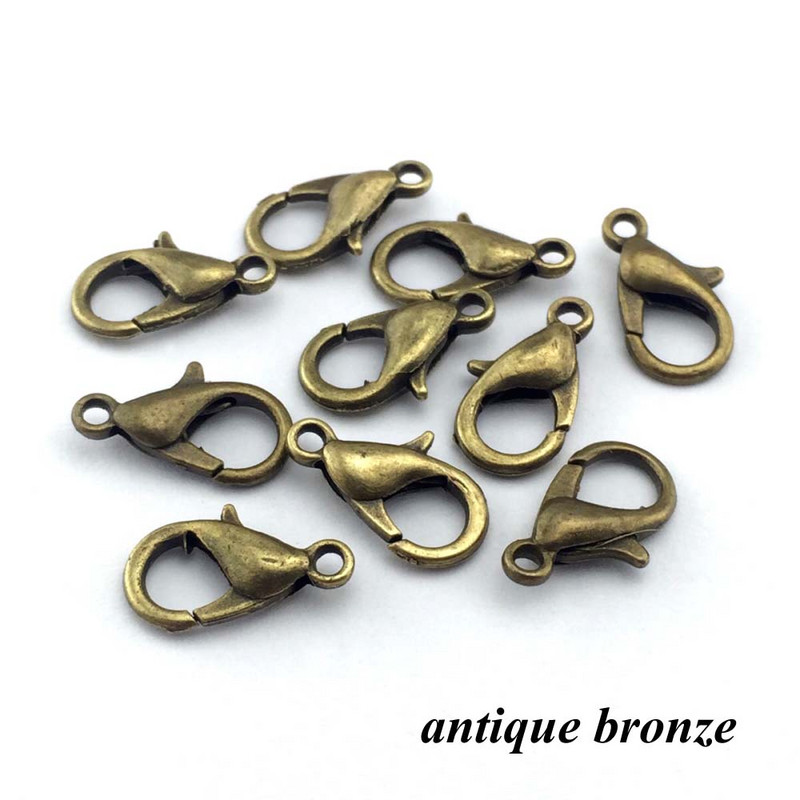 ZEROUP 50 komada Lobster kuke za kopču za ogrlicu Lanac Višebojna kopča DIY pribor Potrepštine za nakit Nalazi