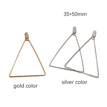 KC Χρυσό Λευκό Κ Επιμεταλλωμένο Κρεμαστό Αυτιά Γούρια Triangle Jewelry Component Diy Χειροποίητο Υλικό για Αξεσουάρ Σκουλαρίκια 10τμχ