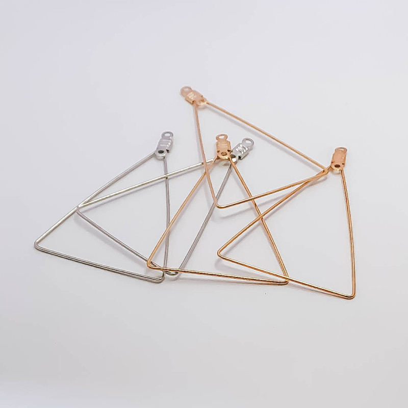 KC Auksinis, baltas, K padengtas auskarų pakabukas, trikampis papuošalų komponentas, rankų darbo medžiaga auskarų priedams 10 vnt.