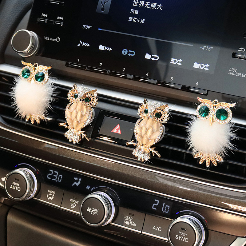 Auto dijelovi univerzalna sova kristal kreativna vrhunska kopča za aromaterapiju otvor za zrak ukrasi ukrasi blagdanski darovi djevojke dame