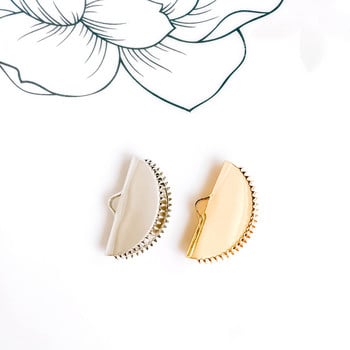 10 τμχ Μεταλλικά τσακισμένα καπάκια για επίπεδο δερμάτινο κορδόνι Λευκό Κ χρυσό Χρώμα σύνδεσμοι άκρου στερέωσης Κούμπες Υλικό κοσμήματος