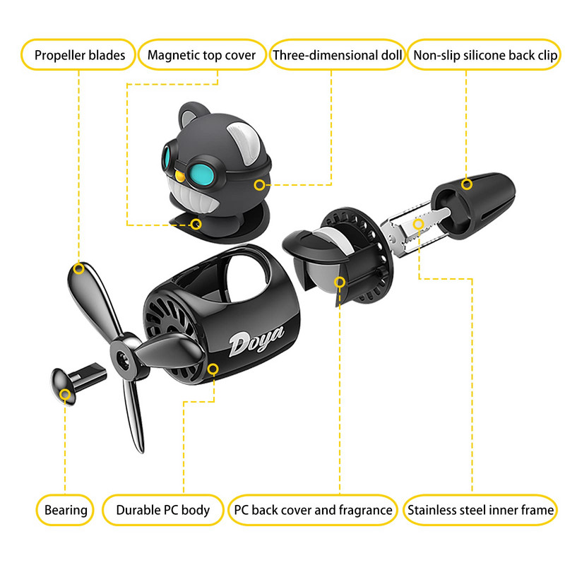 Osvježivač zraka za automobil Pilot Rotirajući propeler Izlaz Miris Magnetski dizajn Auto pribor Interijer Parfem Difuz