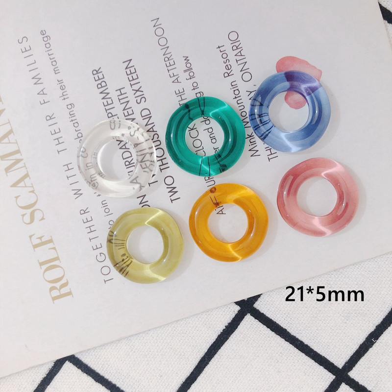 Tekstura prozirnog akrilnog stakla Nepravilan krug Smola Privjesak Diy Nakit za uho Narukvica Materijal Dodaci 6 kom