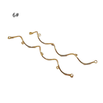 Ausinių kabliuko segtukas Auskaras Bangos Skylės Jungtys Pakabukas Kaklo papuošalai Papuošalai Komponentai Pasidaryk pats rankų darbo medžiaga 8vnt