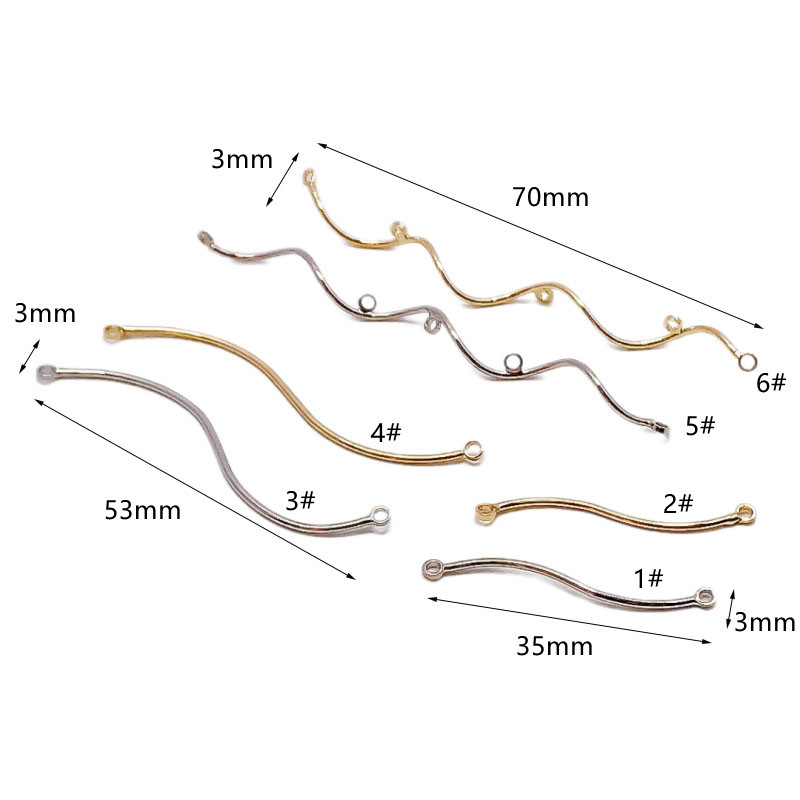 Ausinių kabliuko segtukas Auskaras Bangos Skylės Jungtys Pakabukas Kaklo papuošalai Papuošalai Komponentai Pasidaryk pats rankų darbo medžiaga 8vnt