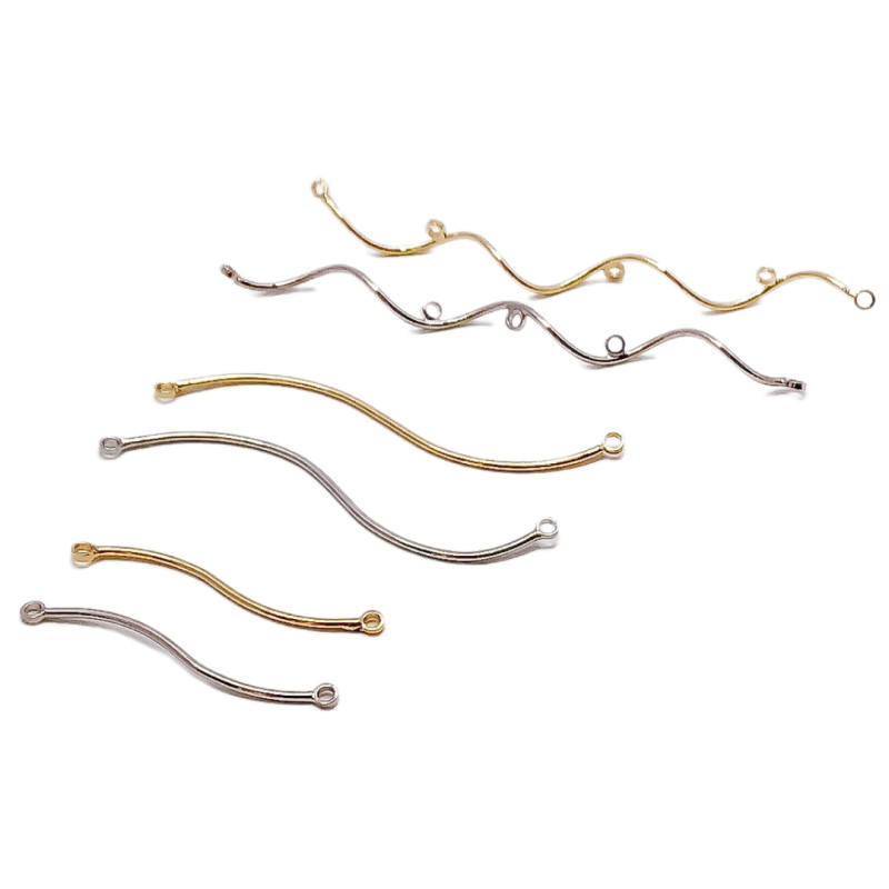 Ausinių kabliuko segtukas Auskaras Bangos Skylės Jungtys Pakabukas Kaklo papuošalai Papuošalai Komponentai Pasidaryk pats rankų darbo medžiaga 8vnt