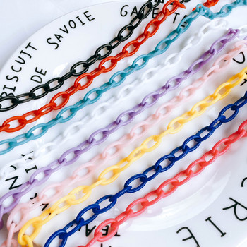 Κρεμαστό κολιέ ZEROUP 9 Colors Plastic Chain Charms for Jewelry Finding Diy Handmade Material 6τμχ