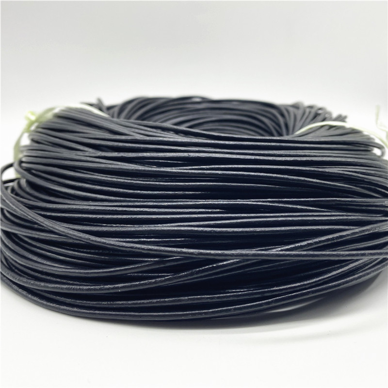 1/1,5/2/2,5/3 mm 5 jardų tikros karvės odos apvalios juostelės „pasidaryk pats“ Shamballa apyrankės išvados Virvelės, skirtos papuošalams gaminti