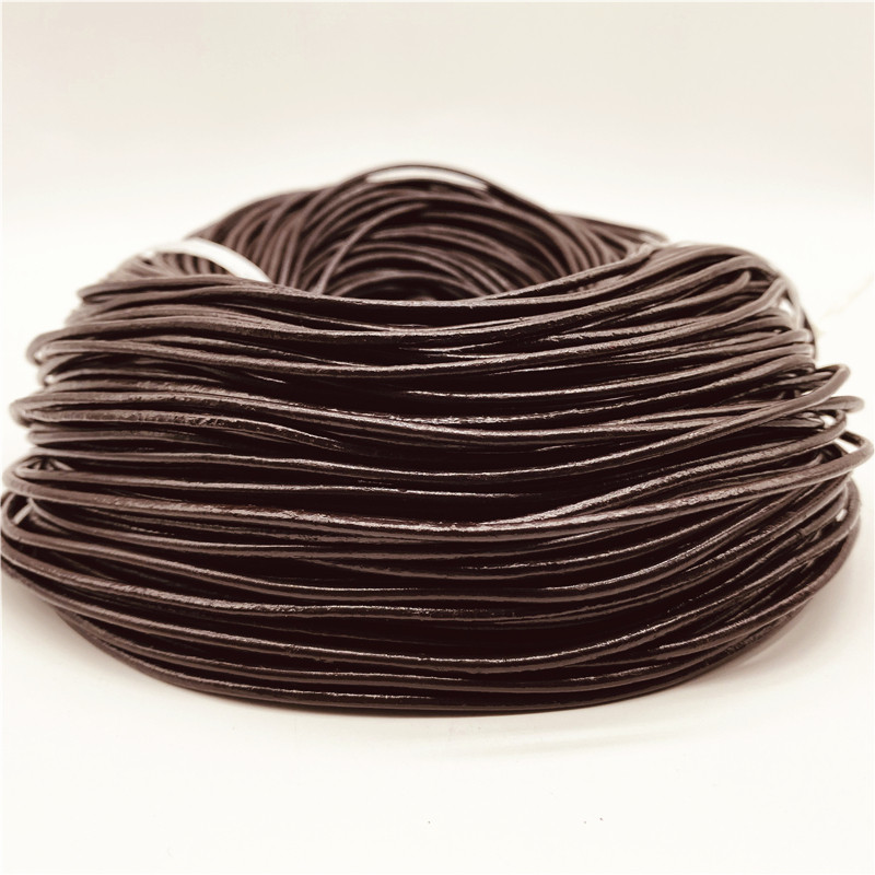 1/1,5/2/2,5/3 mm 5 jardų tikros karvės odos apvalios juostelės „pasidaryk pats“ Shamballa apyrankės išvados Virvelės, skirtos papuošalams gaminti