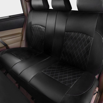 Калъф за столче за кола от PU кожа Изкуствена кожа 5 места Черна универсална възглавница за седалка Комплект от 9 части Съвместими аксесоари за кола