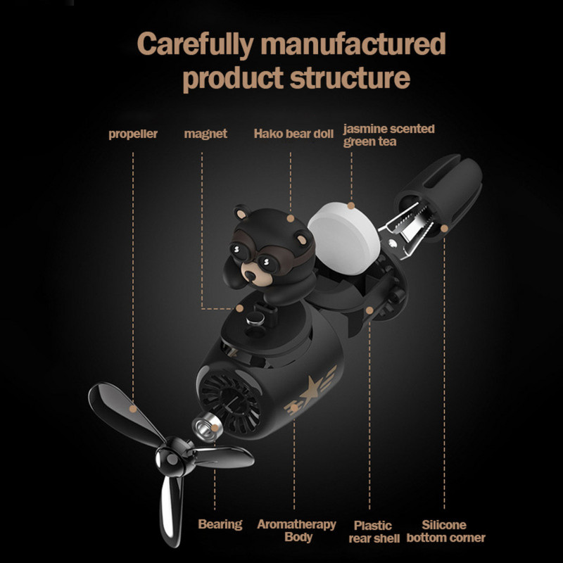 Automobilių oro gaiviklis Teddy Bear Pilot besisukantis propeleris išleidimo anga Kvapas salonas Kvepalai difuziniai automobilių priedai Oro gaivikliai