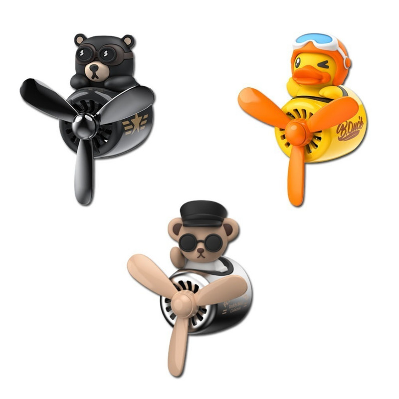 Automobilių oro gaiviklis Teddy Bear Pilot besisukantis propeleris išleidimo anga Kvapas salonas Kvepalai difuziniai automobilių priedai Oro gaivikliai
