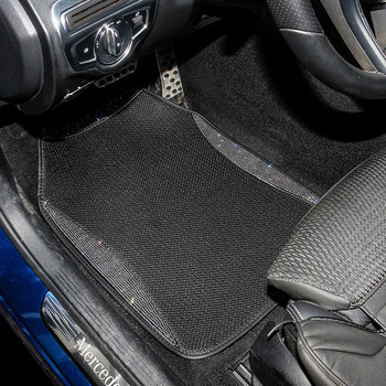 Нови диамантени подложки за кола Bling Rhinestone Floor Carpet Universal Fit Auto Interior Waterproof Car Accessories for Woman Dropshipping