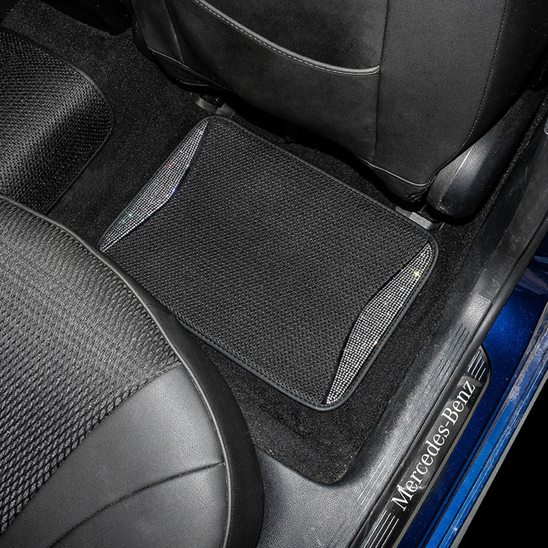 Nauji deimantiniai automobiliniai kilimėliai Bling kalnų krištolinio akmens grindų kilimas universaliai tinka auto salonui, vandeniui atsparūs automobilių priedai moterims, skirtoms vežti