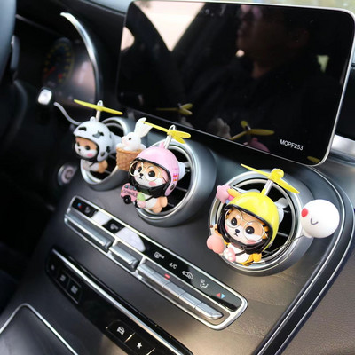 Automobilių universalus mielas Shiba Inu oro kondicionierius, išleidžiamas kvepalų klipas Creative Exquisite Personality Animacinių filmų automobilio interjero priedai