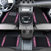 Dimanta auto grīdas paklājiņi pretslīdēšanas mirdzoši Bling rhinestones paklāju komplekts Universāls auto pēdu paklājiņš pārklāj meiteņu auto aksesuāri