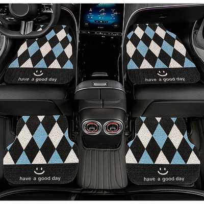 Új autós padlószőnyeg szett Univerzális rombusz drótszőnyegek autóvédő alátét Kreatív autós lábszőnyeg szőnyegek KIA-hoz