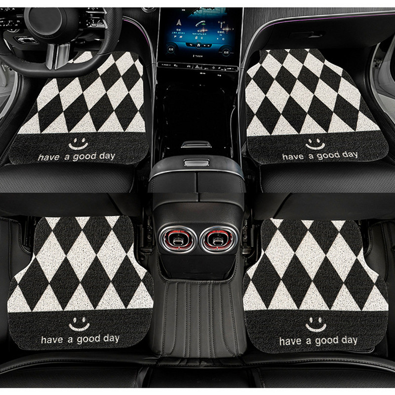 Új autós padlószőnyeg szett Univerzális rombusz drótszőnyegek autóvédő alátét Kreatív autós lábszőnyeg szőnyegek KIA-hoz