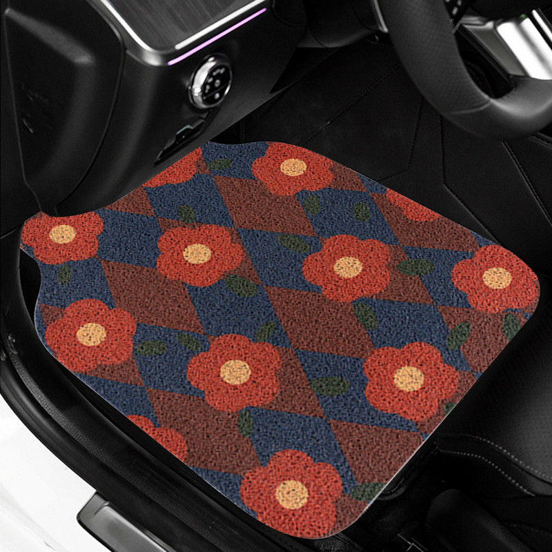 Új autós padlószőnyeg szett Univerzális rombusz drótszőnyegek autóvédő alátét Kreatív autós lábszőnyeg szőnyegek KIA-hoz