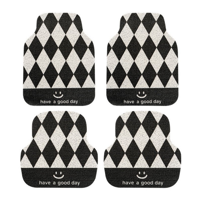 Új autós padlószőnyeg szett Univerzális rombusz drótszőnyegek autóvédő alátét Kreatív autós lábszőnyeg szőnyegek KIA-hoz
