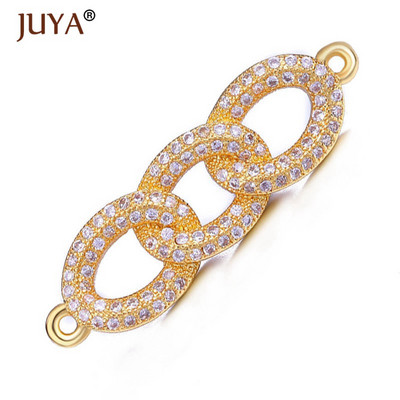 Juya Luxury Series Réz cirkon csatlakozó Kiegészítők Ékszerekhez Kézzel készített barkács készítés Karkötők Nyakláncok Fülbevaló Bűbájok