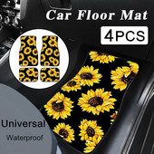 4 KOM Univerzalne automobilske patosnice Automatski jastučići za noge s otisnutim suncokretom Podna obloga Dodaci za stil automobila Gumene patosnice Ružičasti tepih