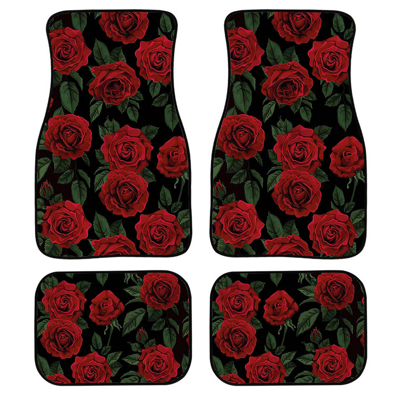 4 KOM Univerzalne automobilske patosnice Automatski jastučići za noge s otisnutim suncokretom Podna obloga Dodaci za stil automobila Gumene patosnice Ružičasti tepih