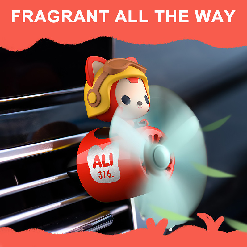 72KM Osvježivač zraka za automobil Ali The Fox Auto oprema Interijer ParfemPilot Rotirajući propeler Izlaz Miris Magnetski dizajn