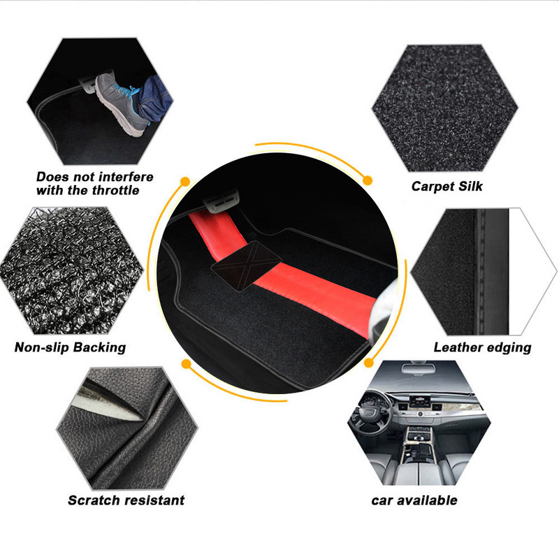 4PCS/Set Univerzalne prednje i stražnje automobilske patosnice Auto tepih Stiliziranje tepiha Unutarnji dijelovi Dodatna oprema